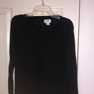 black button up sweater